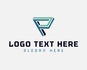 Letter P - Modern Geometric Software logo design