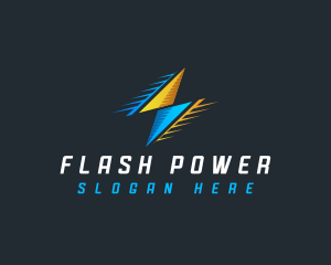 Lightning Flash Power logo design