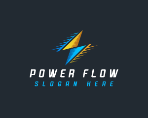 Lightning Flash Power logo design