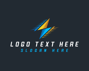 Power - Lightning Flash Power logo design