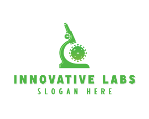 Scientist - Microscopic Virus Laboratory logo design