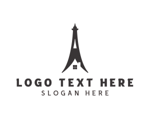 French - Real Estate House Tower logo design