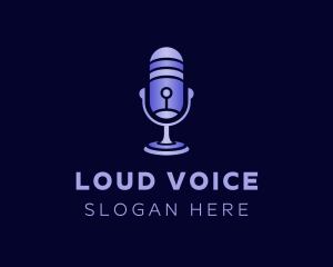 Violet Microphone Recorder logo design