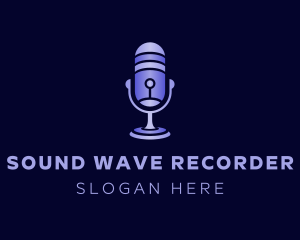 Recorder - Violet Microphone Recorder logo design