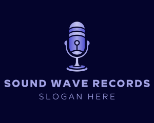 Record - Violet Microphone Recorder logo design