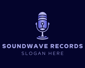 Record - Violet Microphone Recorder logo design
