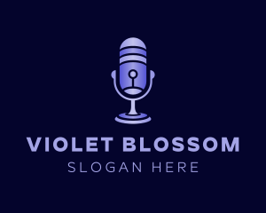 Violet Microphone Recorder logo design