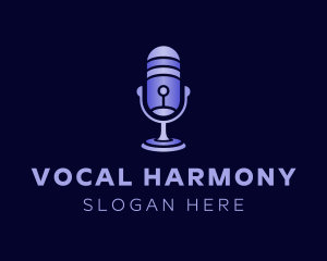 Voice - Violet Microphone Recorder logo design