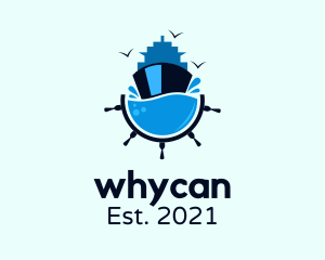 Seaman - Sea Ferry Ship Wheel logo design