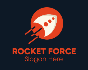 Missile - Orange Rocket Launch logo design