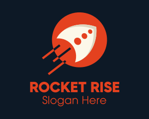 Launch - Orange Rocket Launch logo design