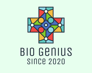 Biotechnology - Colorful Stained Glass Cross logo design