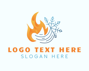 Heating - Fire & Snowflake Energy logo design