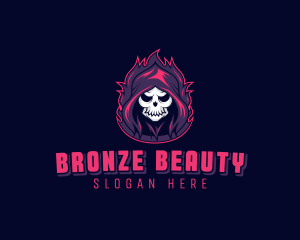 Skeleton Demon Reaper logo design