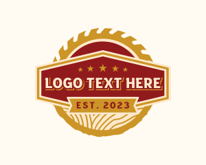 Log - Saw Woodgrain Carpentry logo design