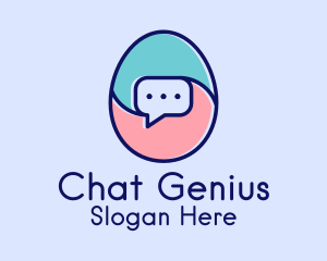 Egg Message Chat logo design