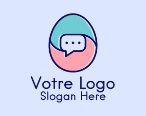 Mobile Application - Egg Message Chat logo design