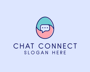 Egg Message Chat logo design
