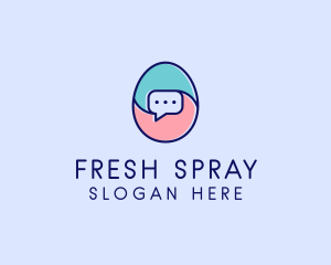 Egg Message Chat logo design