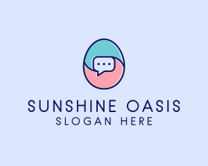 Egg Message Chat logo design