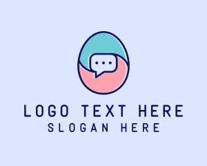 Egg Message Chat logo design