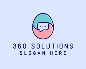 Egg Message Chat logo design