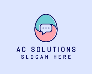 Egg Message Chat logo design