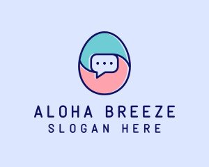 Egg Message Chat logo design