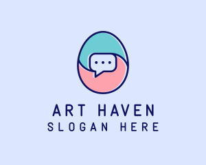 Egg Message Chat logo design