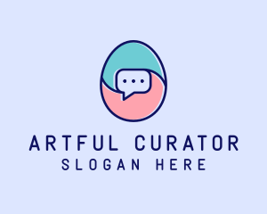 Egg Message Chat logo design