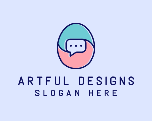 Egg Message Chat logo design