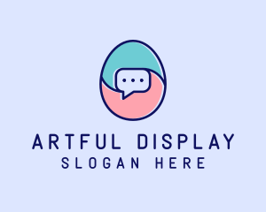 Egg Message Chat logo design