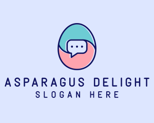 Egg Message Chat logo design