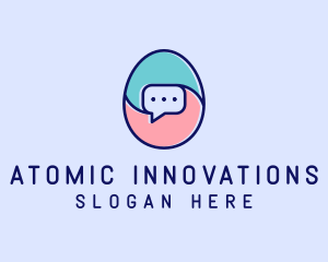 Egg Message Chat logo design