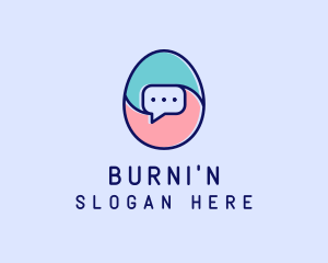 Egg Message Chat logo design