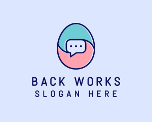 Egg Message Chat logo design