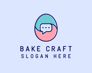 Egg Message Chat logo design