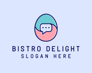 Egg Message Chat logo design