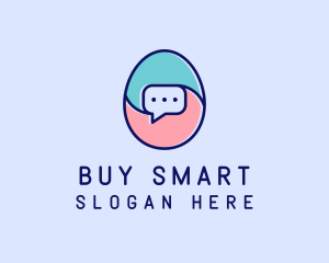 Egg Message Chat logo design