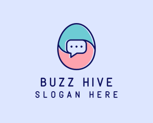 Egg Message Chat logo design