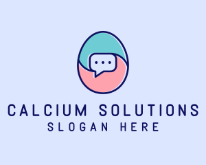 Egg Message Chat logo design