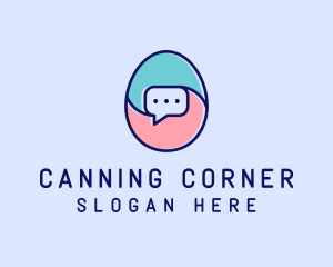 Egg Message Chat logo design