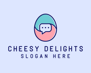 Egg Message Chat logo design