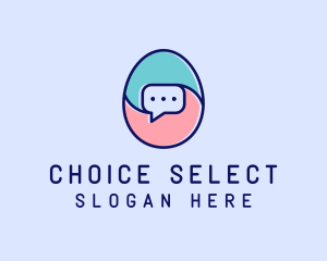 Egg Message Chat logo design