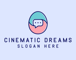 Egg Message Chat logo design