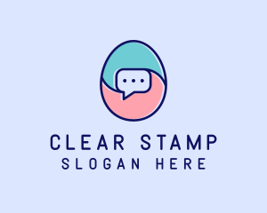 Egg Message Chat logo design