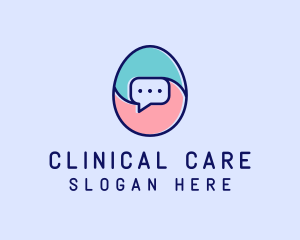 Egg Message Chat logo design