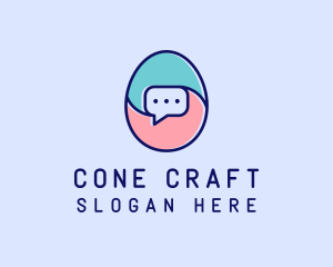 Egg Message Chat logo design