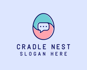 Egg Message Chat logo design