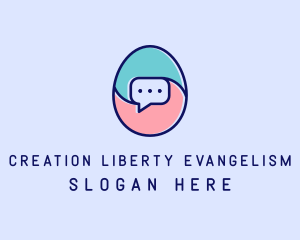 Egg Message Chat logo design